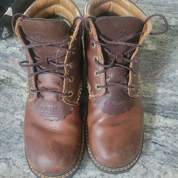 Ariat Canyon Womens 9 B Dark Brown Leather 4” Ranch Work Boots 10001254 - Picture 2 of 8
